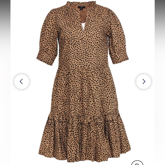J.Crew Cheetah Print Tiered Poplin Dress - Picture 4 of 5